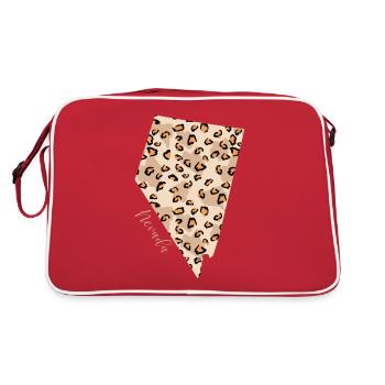 Nevada Leopard-muster Karte Leo - Retro Tasche - Rot/Weiß - Hinten