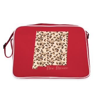 Leopard print map State of New Mexico - Retro Bag - red/white - Back