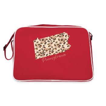 Pennsylvania Leopard Pattern Card - Retro Bag - red/white - Back