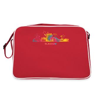 Glasgow Skyline Cityscape Glasgow - Retro Bag - red/white - Back