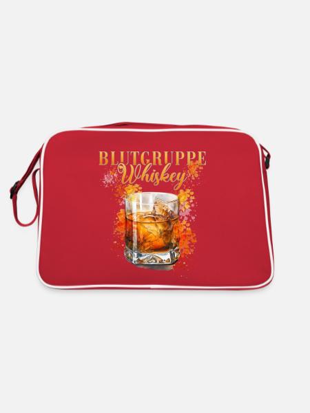 Blutgruppe Whiskey Cocktail Barkeeper - Retro Tasche - Rot/Weiß - Hinten
