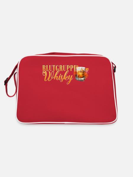 Blutgruppe Whisky Cocktail Für Barkeeper - Retro Tasche - Rot/Weiß - Hinten