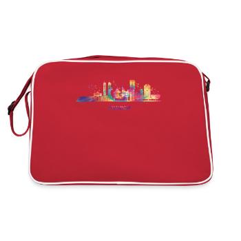 Paysage urbain coloré de Munich Skyline Munich - Sac Retro - rouge/blanc - Dos