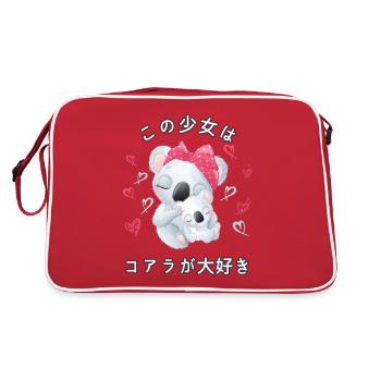 Koala Liebe Mama Koala Bär - Retro Tasche - Rot/Weiß - Hinten