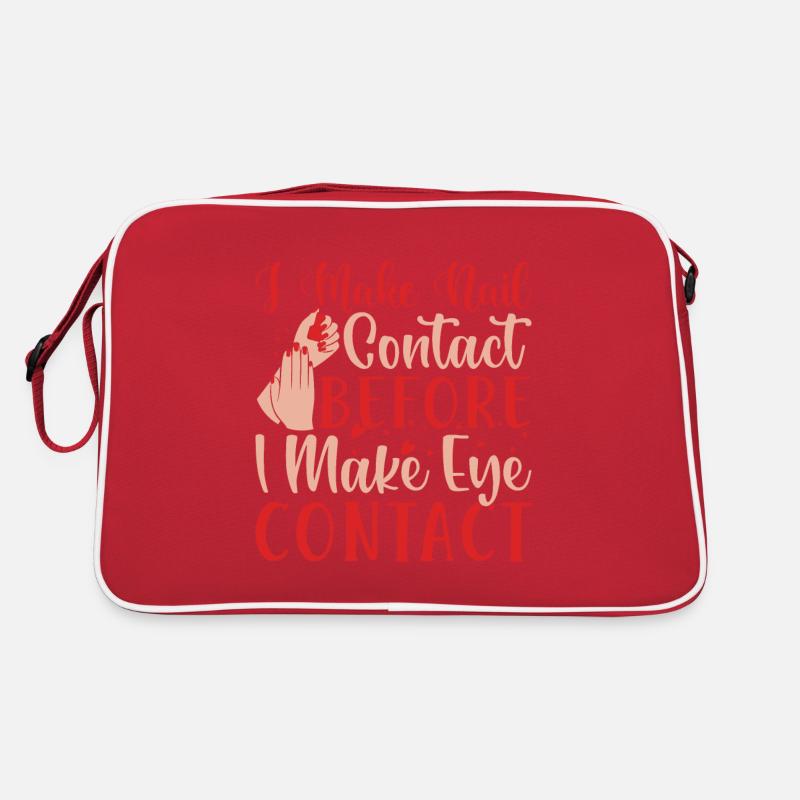 Ich Mache Nagelkontakt Vor Nail Tech Retro Tasche