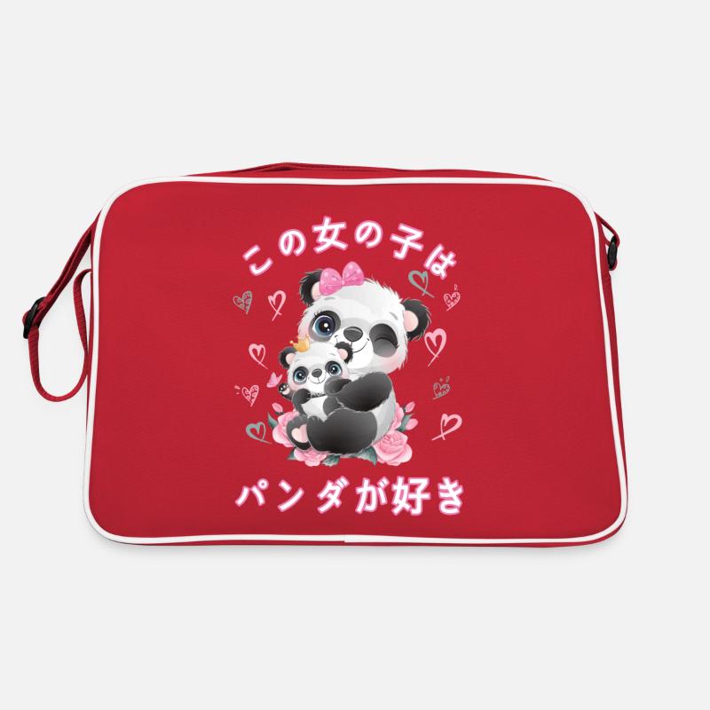 Panda Liebe Mama Panda Bär Retro Tasche