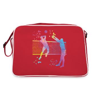 Joueurs de volley-ball enfants beach-volley - Sac Retro - rouge/blanc - Dos