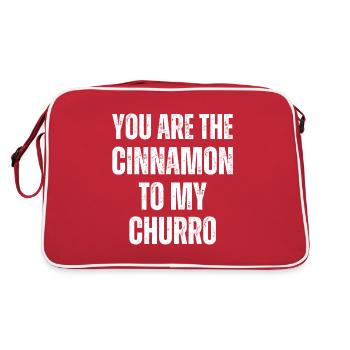 Du Bist Der Zimt Zu Meinem Churro - Retro Tasche - Rot/Weiß - Hinten