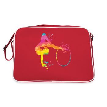 Gymnaste avec gymnastique rythmique au cerceau - Sac Retro - rouge/blanc - Dos