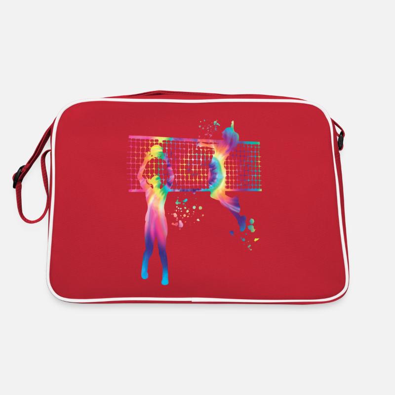 Joueurs de volley-ball enfants beach-volley - Sac Retro - rouge/blanc