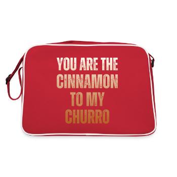 Du Bist Der Zimt Zu Meinem Churro - Retro Tasche - Rot/Weiß - Hinten
