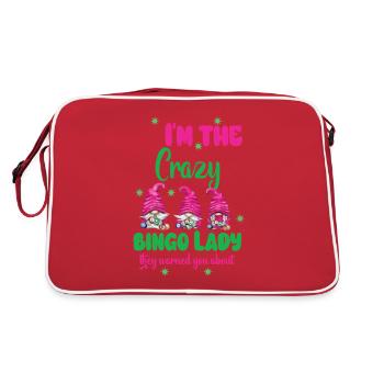 Je suis la folle dame de bingo drôle bingo - Sac Retro - rouge/blanc - Dos