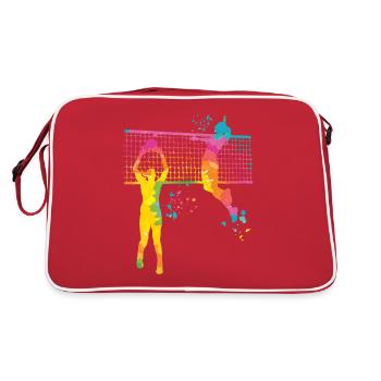 Joueurs de volley-ball enfants beach-volley - Sac Retro - rouge/blanc - Dos