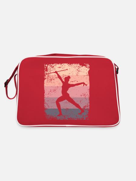 Gymnaste Baton Gymnastique Rythmique Rétro - Sac Retro - rouge/blanc - Dos