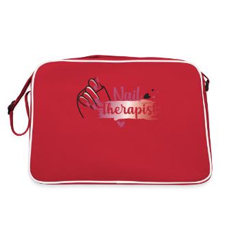 Thérapeute des ongles Funny Nail Art Nail Tech - Sac Retro - rouge/blanc - Dos