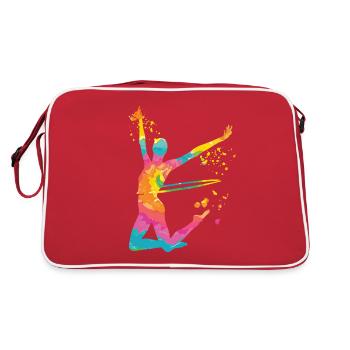 Gymnaste avec gymnastique rythmique au cerceau - Sac Retro - rouge/blanc - Dos