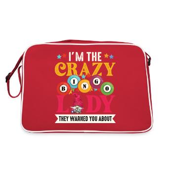 Je suis la folle dame de bingo drôle bingo - Sac Retro - rouge/blanc - Dos