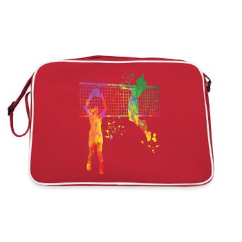 Joueurs de volley-ball enfants beach-volley - Sac Retro - rouge/blanc - Dos