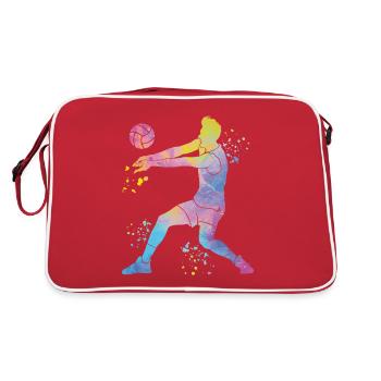 Joueurs de volley-ball enfants beach-volley - Sac Retro - rouge/blanc - Dos