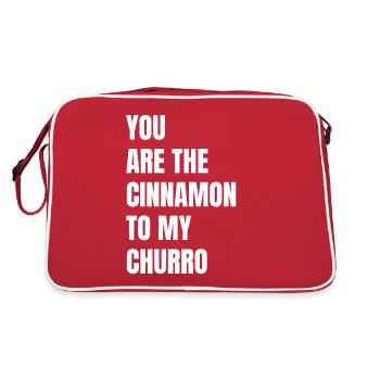 Du Bist Der Zimt Zu Meinem Churro - Retro Tasche - Rot/Weiß - Hinten