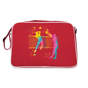 Joueurs de volley-ball enfants beach-volley - Sac Retro - rouge/blanc - Dos