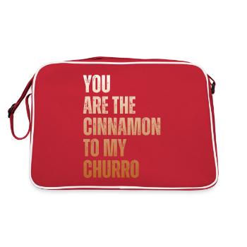 Du Bist Der Zimt Zu Meinem Churro - Retro Tasche - Rot/Weiß - Hinten