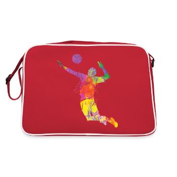Joueurs de volley-ball enfants beach-volley - Sac Retro - rouge/blanc - Dos