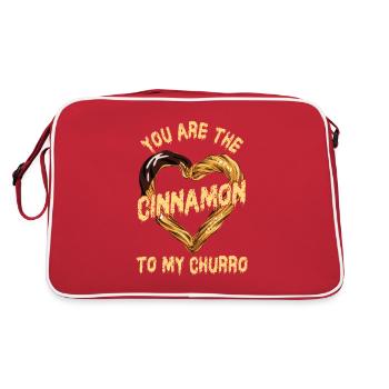 Du Bist Der Zimt Zu Meinem Churro - Retro Tasche - Rot/Weiß - Hinten