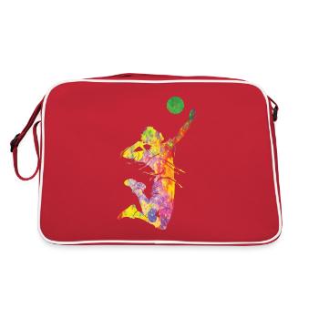 Joueurs de volley-ball enfants beach-volley - Sac Retro - rouge/blanc - Dos