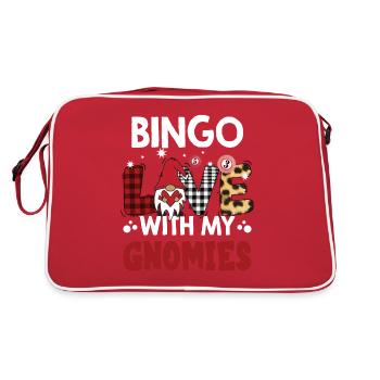 Bingo Liebe Mit Meinen Gnomies Buffalo Plaid Bingo - Retro Tasche - Rot/Weiß - Hinten