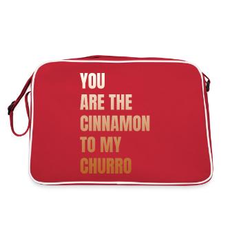 Du Bist Der Zimt Zu Meinem Churro - Retro Tasche - Rot/Weiß - Hinten