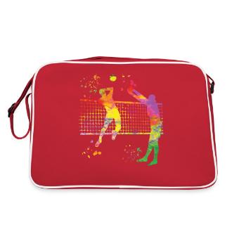Joueurs de volley-ball enfants beach-volley - Sac Retro - rouge/blanc - Dos