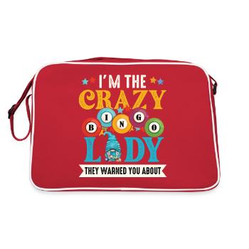 Je suis la folle dame de bingo drôle bingo - Sac Retro - rouge/blanc - Dos