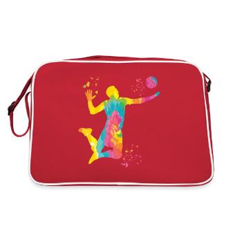 Joueurs de volley-ball enfants beach-volley - Sac Retro - rouge/blanc - Dos