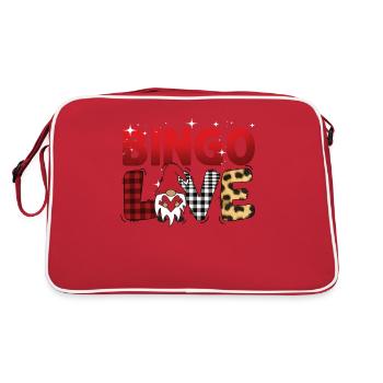 Bingo Liebe Büffel Plaid Gnom Bingo - Retro Tasche - Rot/Weiß - Hinten