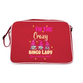 Je suis la folle dame de bingo drôle bingo - Sac Retro - rouge/blanc - Dos