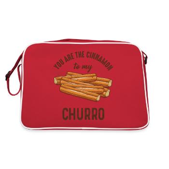 Du Bist Der Zimt Zu Meinem Churro - Retro Tasche - Rot/Weiß - Hinten