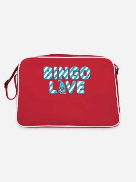 Bingo Love Women Men Funny Bingo - Retro Bag - red/white - Back