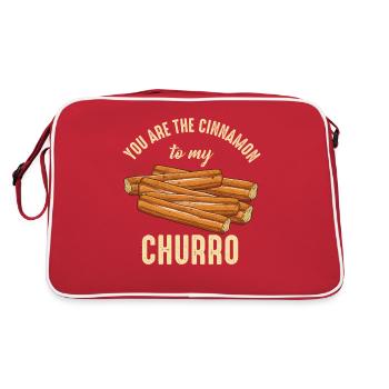 Du Bist Der Zimt Zu Meinem Churro - Retro Tasche - Rot/Weiß - Hinten