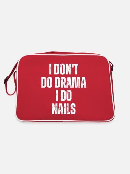 I don't make a drama, I do nails - Retro Bag - red/white - Back