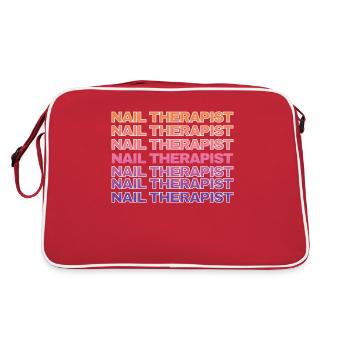 Thérapeute des ongles Drôle Nail Art Nail Tech - Sac Retro - rouge/blanc - Dos