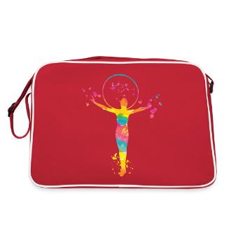 Gymnaste avec gymnastique rythmique au cerceau - Sac Retro - rouge/blanc - Dos