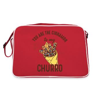 Du Bist Der Zimt Zu Meinem Churro - Retro Tasche - Rot/Weiß - Hinten