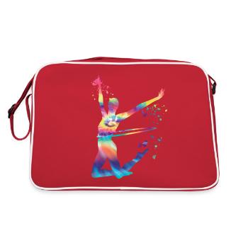 Gymnaste avec gymnastique rythmique au cerceau - Sac Retro - rouge/blanc - Dos
