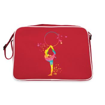 Gymnaste avec gymnastique rythmique au cerceau - Sac Retro - rouge/blanc - Dos