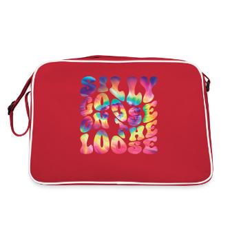 Die Dumme Gans Auf Freiem Fuß - Retro Tasche - Rot/Weiß - Hinten