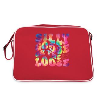 Die Dumme Gans Auf Freiem Fuß - Retro Tasche - Rot/Weiß - Hinten