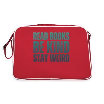 Lire des livres, être amical, rester bizarre - Sac Retro - rouge/blanc - Dos