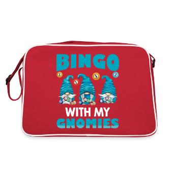 Bingo Mit Meinen Gnomies Lustiges Bingo - Retro Tasche - Rot/Weiß - Hinten