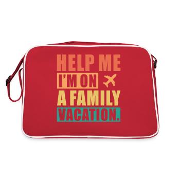 Hilfe, Ich Bin Im Familienurlaub - Retro Tasche - Rot/Weiß - Hinten